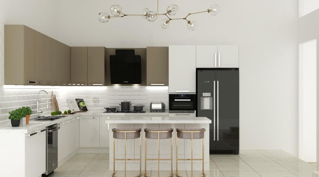 Kitchen With Center Top