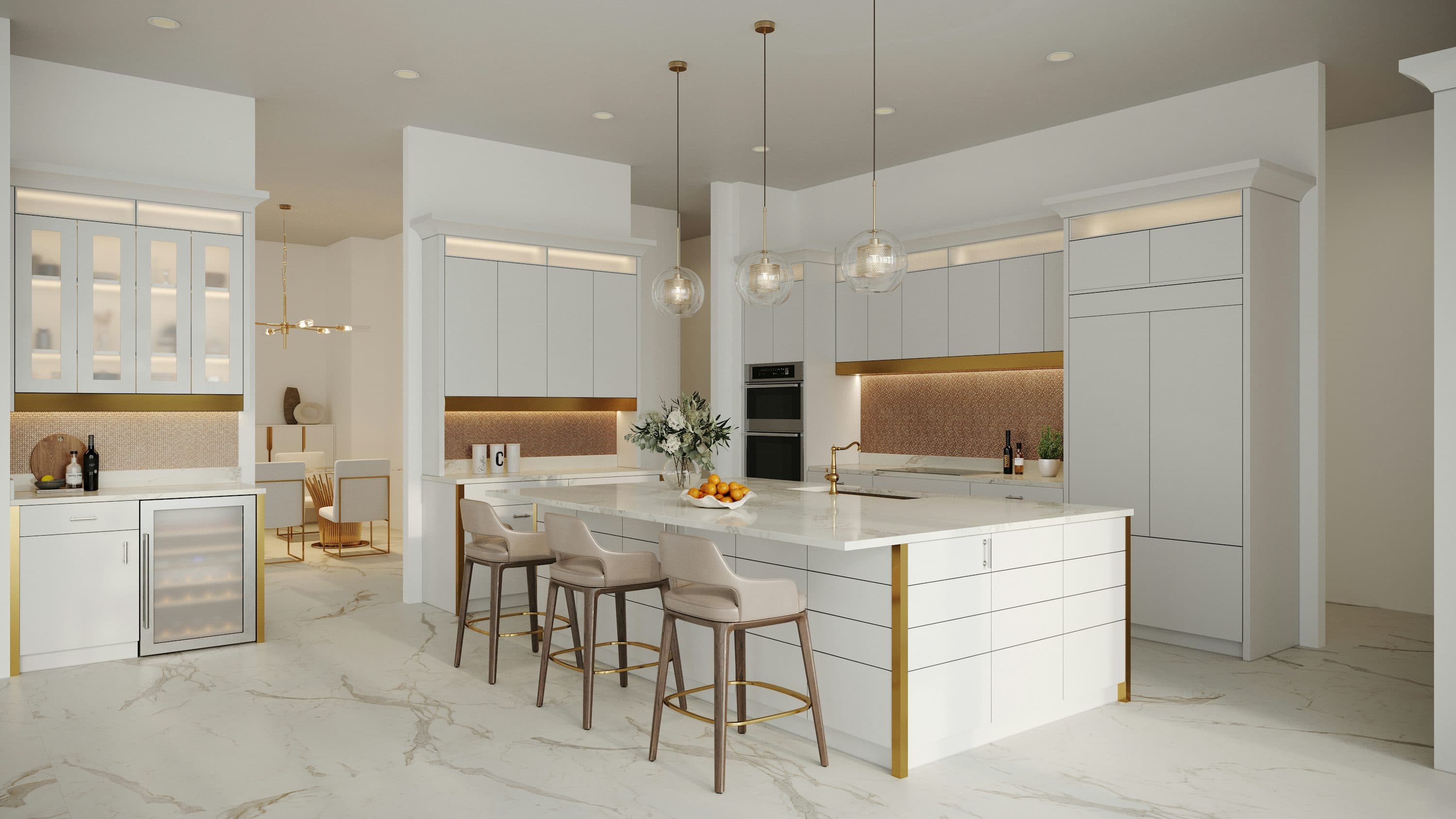 White kitchen with modern design